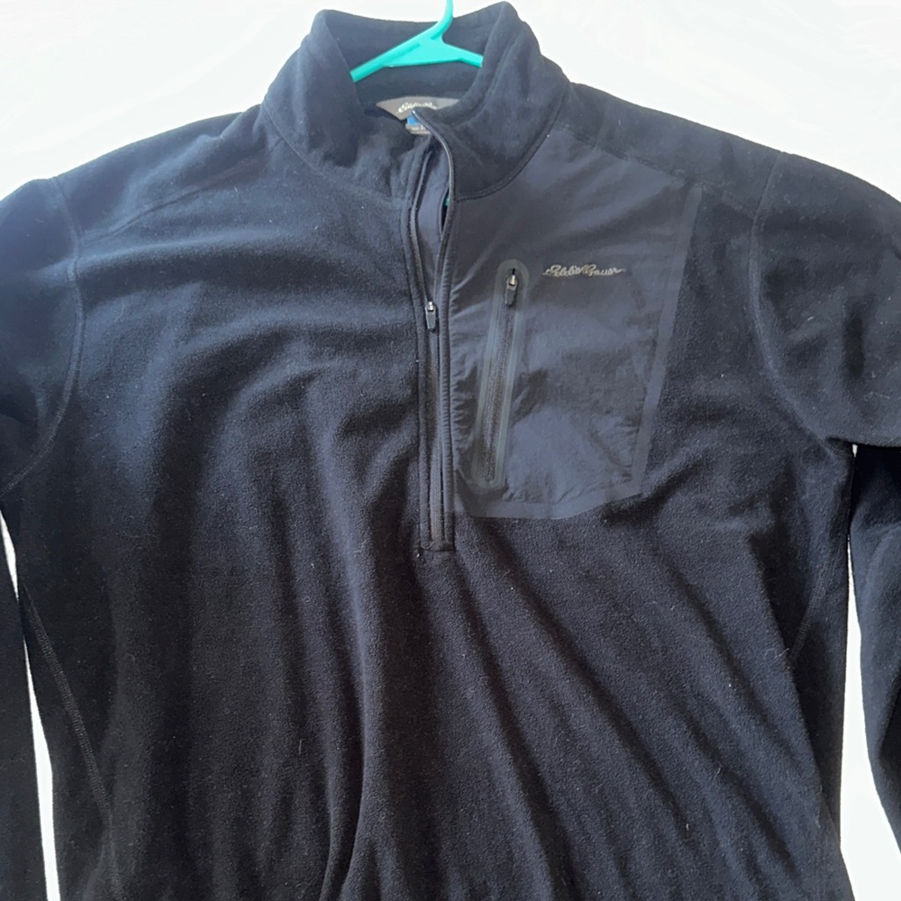 Eddie Bauer Black Fleece Jacket with Chest Pocket